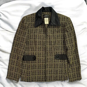 Vintage 80s Black and Gold Blazer Jacket, Women’s Preppy Blazer Suit Jacket